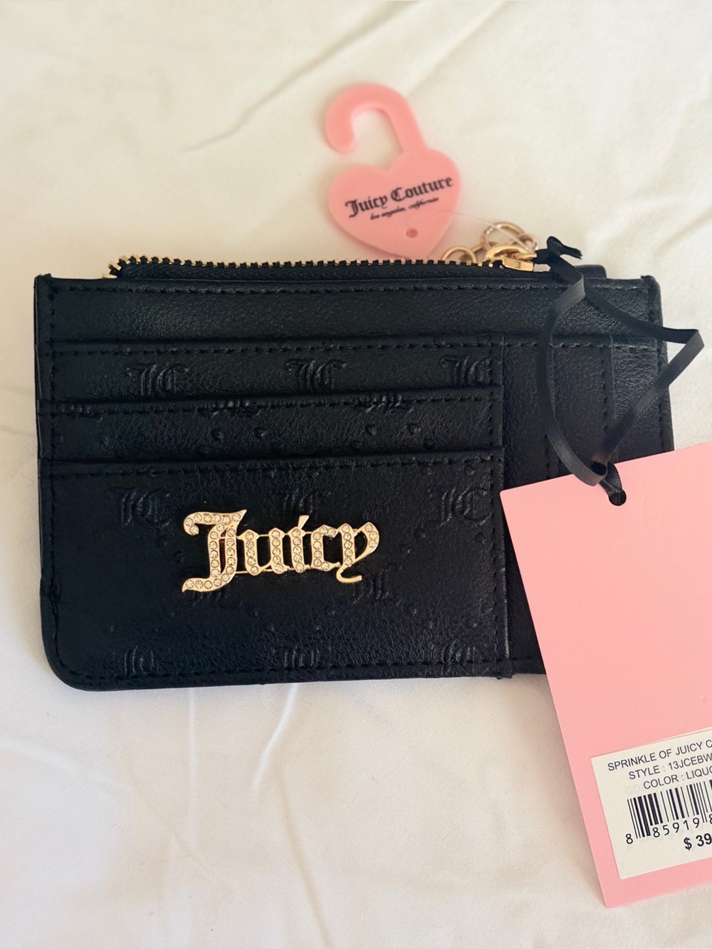 Juicy Couture card holder wallet, sleek design with keyring y2k new with tags